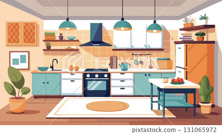 The familiar setting of a kitchen adds a sense of warmth, comfort, and home. 131065972