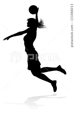 Silhouette Woman Female Sports Basketball Player Silhouette Woman Female Sports Basketball Player 131066013