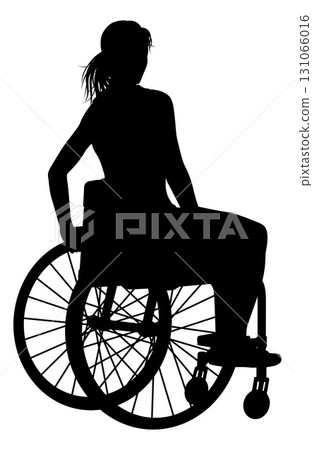 Silhouette of a Woman in a Wheelchair Silhouette of a Woman in a Wheelchair 131066016