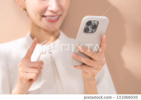 Female portrait smartphone Female portrait smartphone 131066030