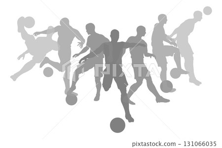 Soccer Football Players Silhouettes Soccer Football Players Silhouettes 131066035