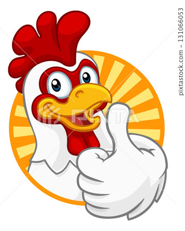 Chicken Cartoon Rooster Cockerel Character 131066053