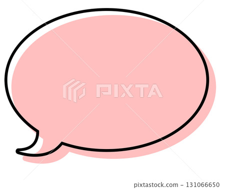 Simple speech bubble with misaligned lines - round Simple speech bubble with misaligned lines - round 131066650