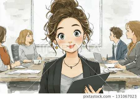 Miyu系列：Miyu手持平板電腦，自信地在會議室進行演示 131067023