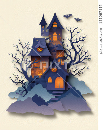Halloween background with old castle 131067115