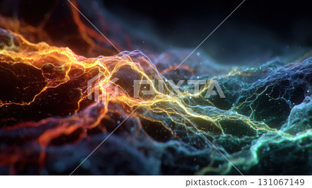 Vibrant abstract image of colorful electric waves and energy currents, creating dynamic and energetic visual effect Vibrant abstract image of colorful electric waves and energy currents, creating dynamic and energetic visual effect 131067149