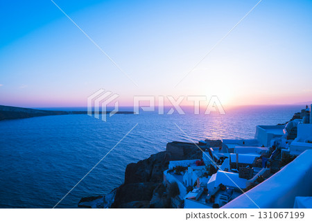 Beautiful sunset on the Greek island of Santorini Beautiful sunset on the Greek island of Santorini 131067199