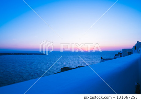 Beautiful sunset on the Greek island of Santorini Beautiful sunset on the Greek island of Santorini 131067253