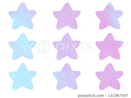 北極光和可愛的星星水彩風格插圖集 131067397