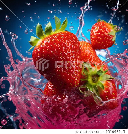 strawberries with water splashes, fresh and healthy food strawberries with water splashes, fresh and healthy food 131067545