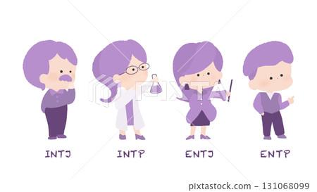 MBTI 人格類型人物的可愛手繪插圖 MBTI 人格類型人物的可愛手繪插圖 131068099