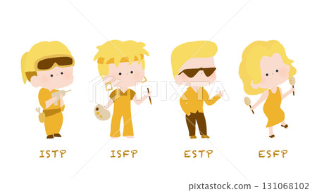 MBTI 人格類型人物的可愛手繪插圖 131068102
