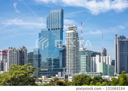 The View of Baiyoke sky tower 2 on the bangkok view building, The Baiyoke Tower II is the fourth-tallest in Bangkok. 131068184