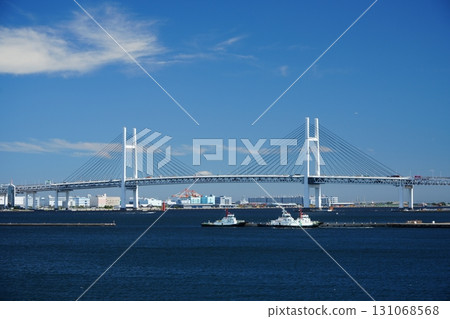 Scenery of Yokohama Port Yokohama Bay Bridge Scenery of Yokohama Port Yokohama Bay Bridge 131068568