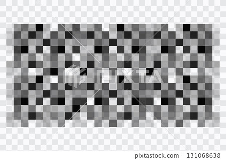 Set gray Pixel censor blur mosaic signs elements on transparent background. Pixelated effect texture bar. Privacy square content.  131068638
