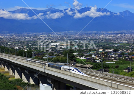 Southern Alps and the new Linear Chuo Shinkansen train Southern Alps and the new Linear Chuo Shinkansen train 131068832
