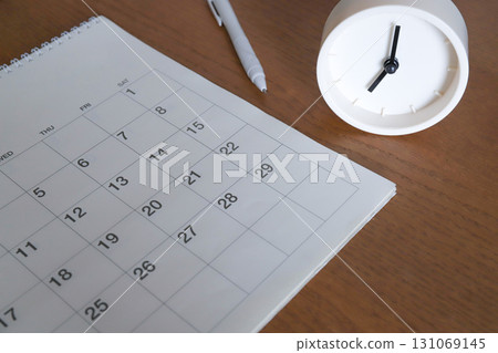 Clock and calendar schedule image 131069145