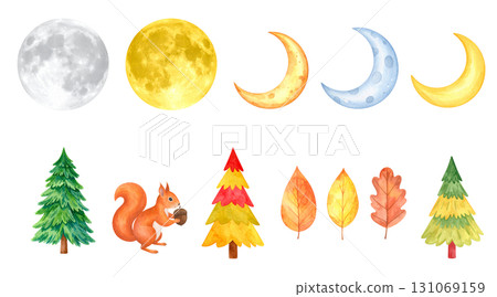 Autumn Forest - A cute picture book-like illustration set Autumn Forest - A cute picture book-like illustration set 131069159