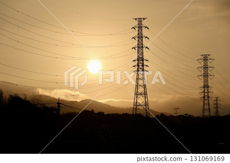 Scenery with a steel tower Scenery with a steel tower 131069169