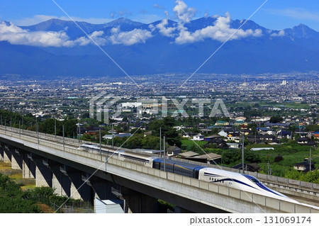 Southern Alps and the new Linear Chuo Shinkansen train Southern Alps and the new Linear Chuo Shinkansen train 131069174