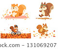 Squirrel Sports, Autumn Illustration / Health and Sports Character Material (A4 (Landscape)). 131069207