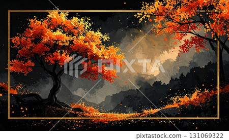 閃閃發光的秋季風景插圖 131069322