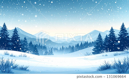 白雪皚皚的森林背景 131069664