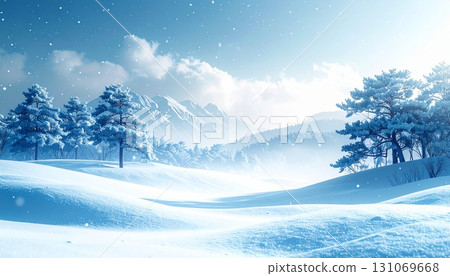 snowy forest background 131069668