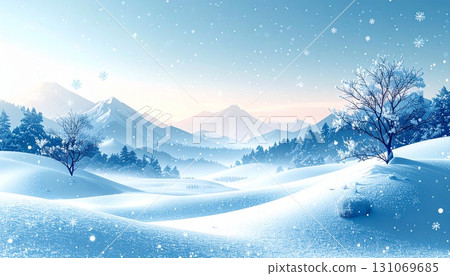 Snowy mountain scenery 131069685