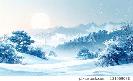 Snowy mountain scenery Snowy mountain scenery 131069688