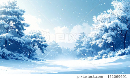 Snowy mountain scenery 131069691