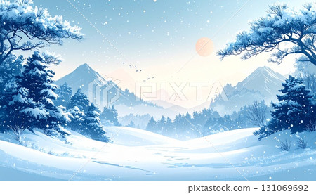 Snowy mountain scenery Snowy mountain scenery 131069692