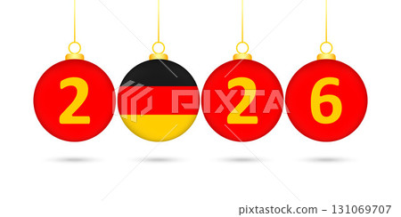 Germany Flag Christmas Balls 2026 Decoration. 131069707