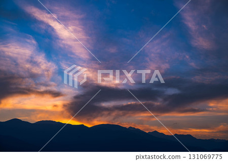Sunset and mountain scenery 131069775