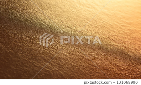 Textured Golden Surface Abstract Warm, Detailed CloseUp Pattern 131069990