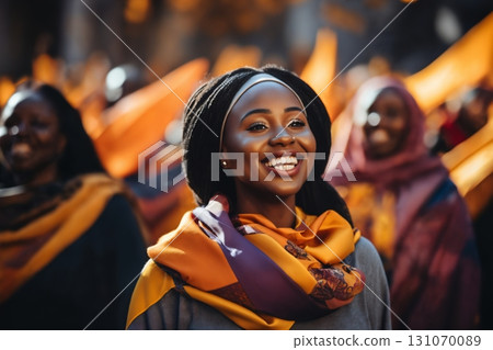 portrait of a girl at a gay pride parade, happy and joyful emotions with friends, LGBT concept portrait of a girl at a gay pride parade, happy and joyful emotions with friends, LGBT concept 131070089