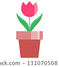 Red tulip potted illustration 131070508
