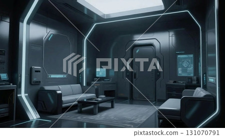 [Illustration Background] Near-future rest area (night) [4K] 131070791
