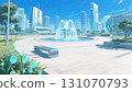 [Illustrated Background] Near-future park (morning) [4K] 131070793