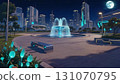 [Illustrated Background] Futuristic Park (Night) [4K] 131070795