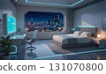 [Illustration Background] Near-future private room (night) [4K] 131070800