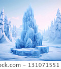 an AI Image Generator, Majestic Frozen Ice Tower in a Winter Wonderland Landscape 131071551