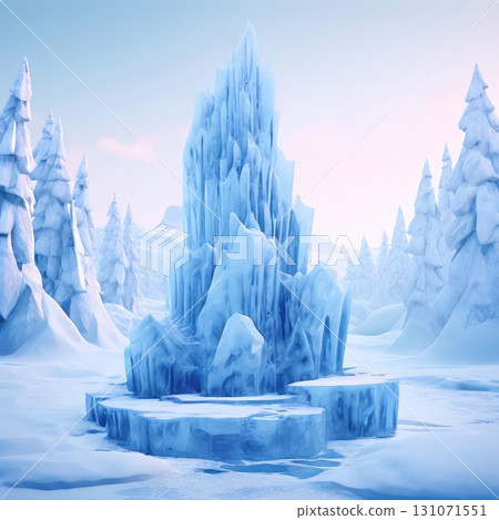 an AI Image Generator, Majestic Frozen Ice Tower in a Winter Wonderland Landscape an AI Image Generator, Majestic Frozen Ice Tower in a Winter Wonderland Landscape 131071551