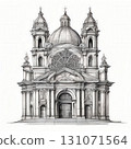 an AI Image Generator, Intricate Architectural Drawing of a Historic Building with Classical Details 131071564