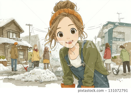 Miyu 系列:Miyu 在當地道路上鏟雪 Miyu 系列:Miyu 在當地道路上鏟雪 131072791