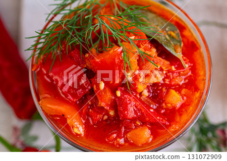Homemade adjika with garlic and dill Homemade adjika with garlic and dill 131072909