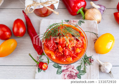 Vegetable preservation with tomatoes and peppers Vegetable preservation with tomatoes and peppers 131072910