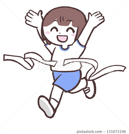 Illustration of a child reaching a goal Illustration of a child reaching a goal 131073106