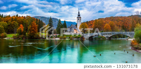 Church of St John the Baptist near Lake Bohinj Slovenia 131073178