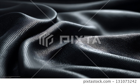 Abstract Dark Woven Fabric Texture With Draping Folds and Light 131073242